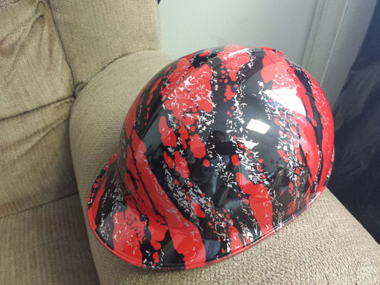 Red splash helmet