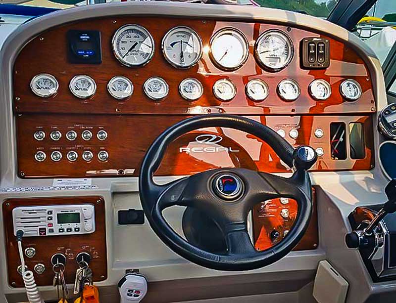 WoodGrain Boat Dashboard